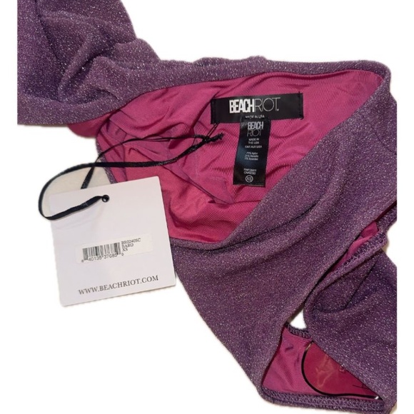 NWT BEACHRIOT Celine Shine One Piece – Metallic Purple - Picture 5 of 5